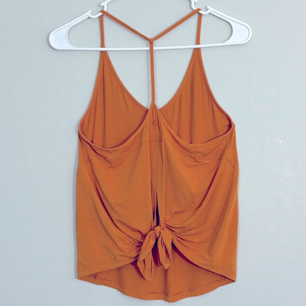 Lululemon modal-silk yoga tank burnt orange 4